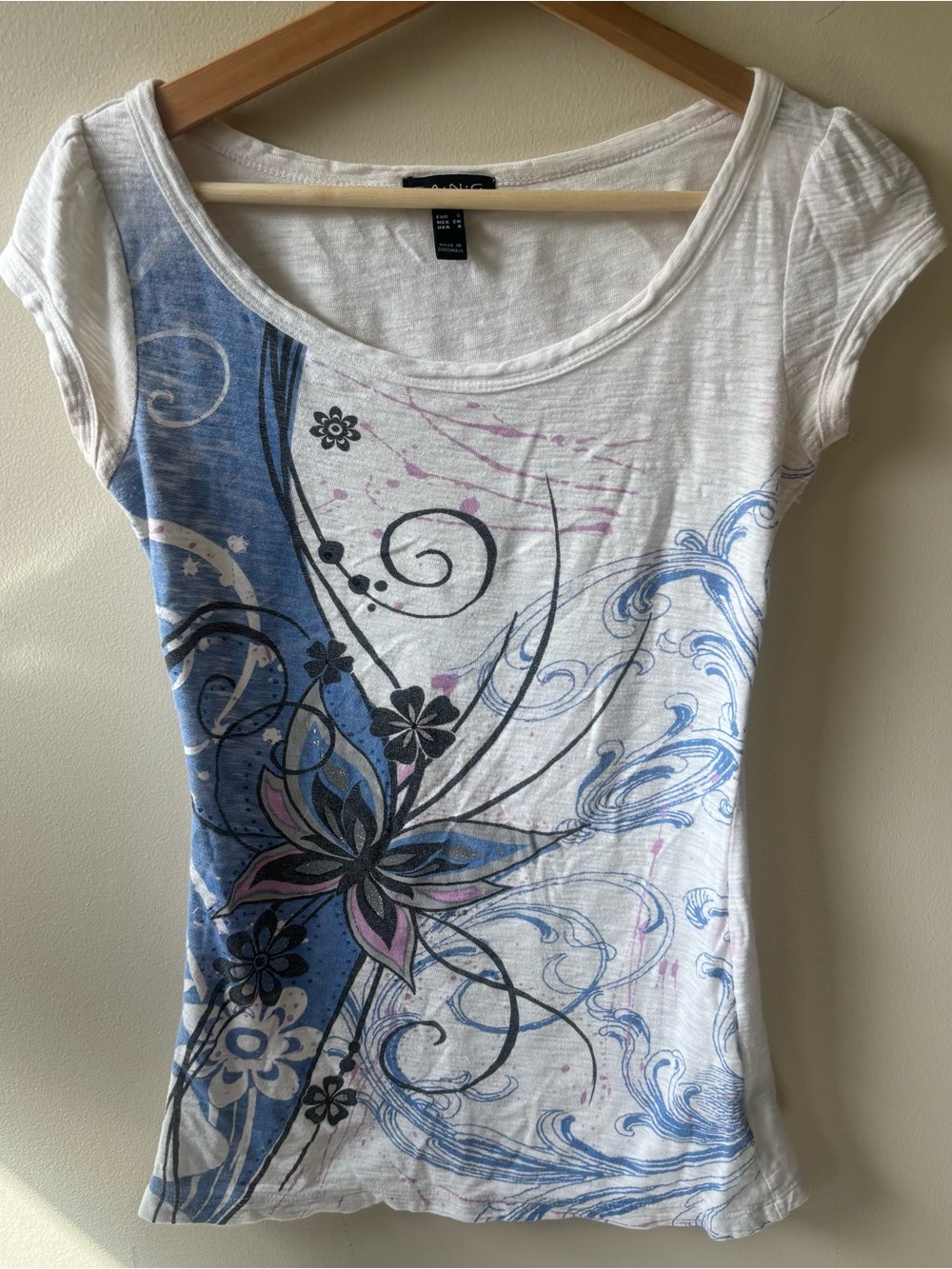 FANG Y2K White Graphic Tee